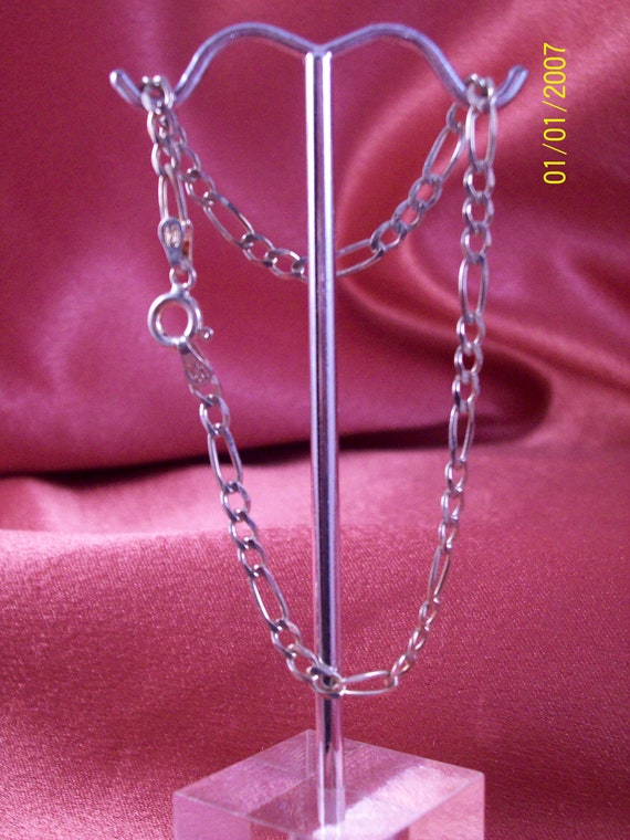 Vintage Sterling Silver Ladies' Figaro Link Brace… - image 5