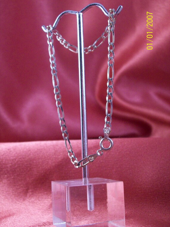 Vintage Sterling Silver Ladies' Figaro Link Brace… - image 2