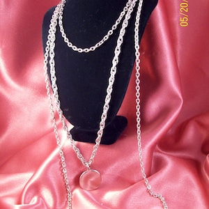 Vintage Waterfall Necklace With Engraveable Pendant