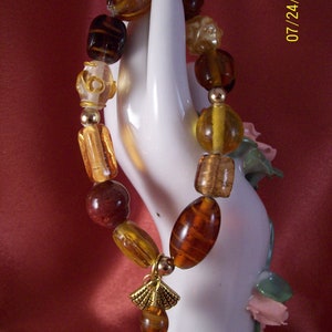 Earth Tones Glass Beaded Stretch Bracelet