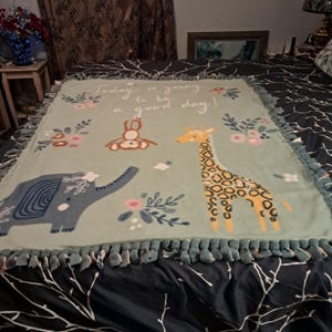 Good Day Double Fleece Tie Blanket