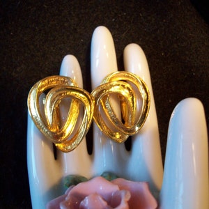 Vintage Golden Triangle Clip On Earrings image 2