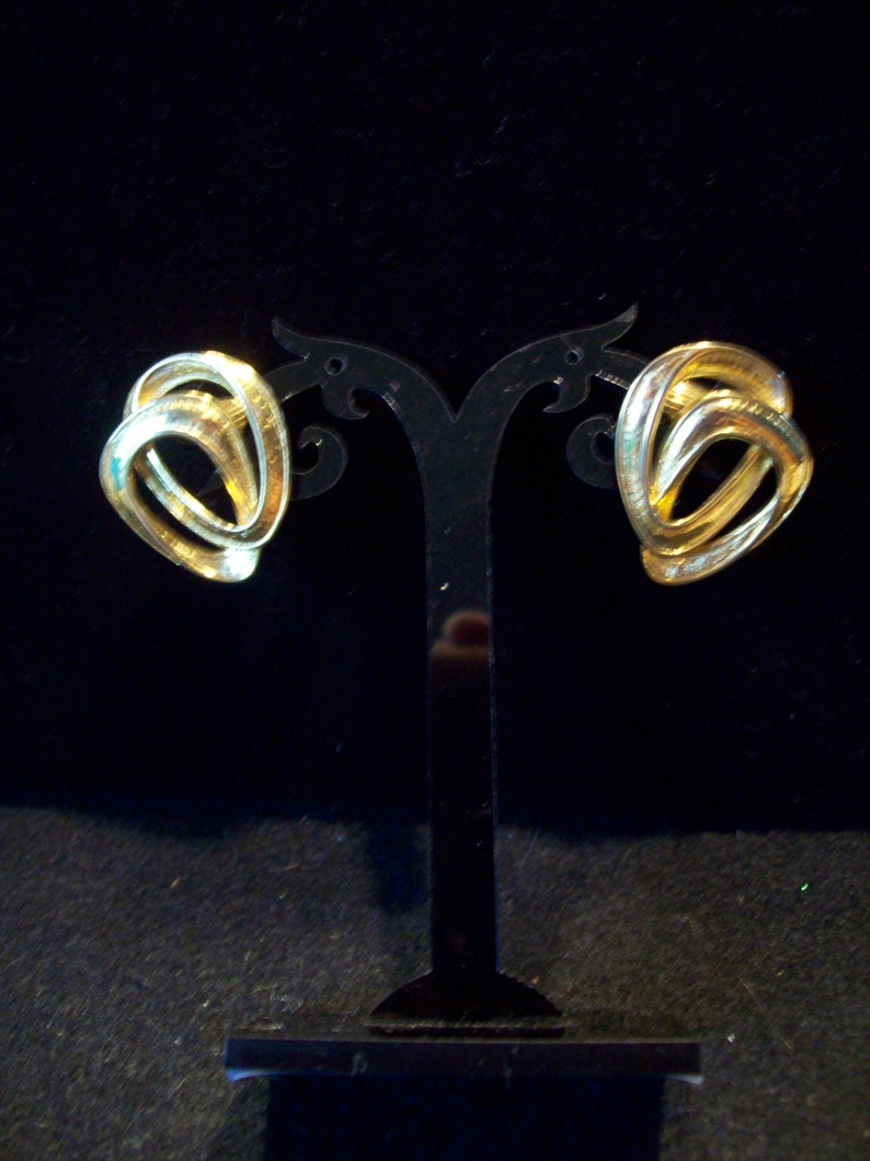 Vintage Golden Triangle Clip On Earrings image 5