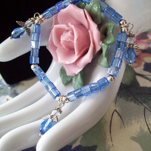 Clear Blue Angel Stretch Bracelet