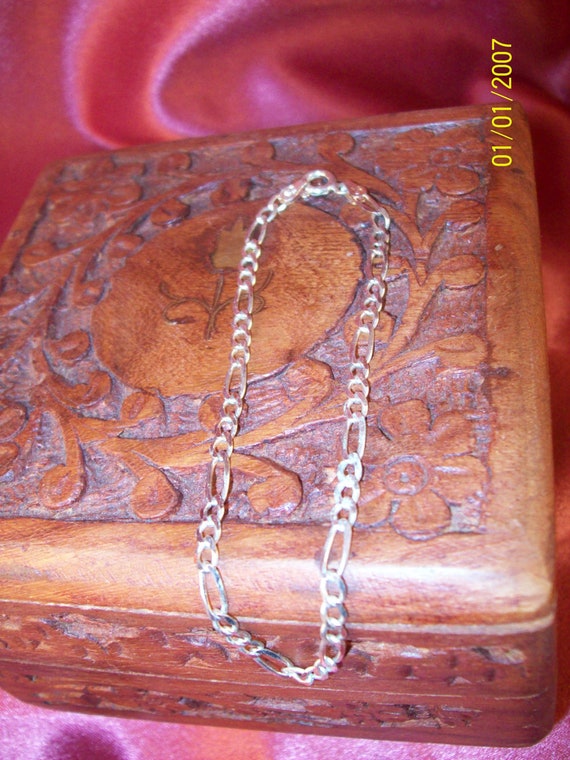 Vintage Sterling Silver Ladies' Figaro Link Brace… - image 4
