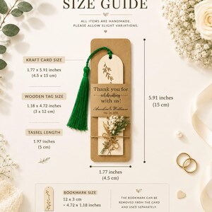Personalized Wooden Bookmark Wedding Favor | Custom Laser Engraved ...