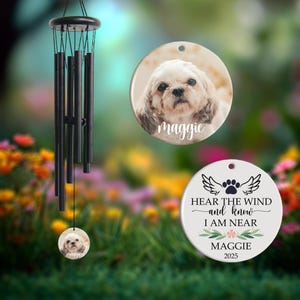Custom Pet Photo Memorial Wind Chime: Sympathy Gift