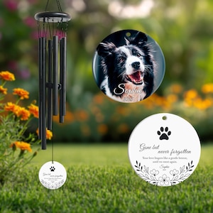 Personalized Pet Memorial Wind Chime: Photo Remembrance Gift