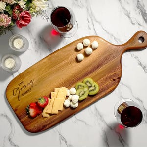 Engraved Serving Board with Handle | Custom Charcuterie Board | Personalized Engraved Board | Cheese Board | Wedding & Housewarming Gift