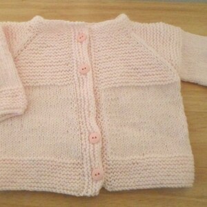 Baby Cardigan in Light Pink - Hand knitted Cardigan for Baby Girl 12-18 month
