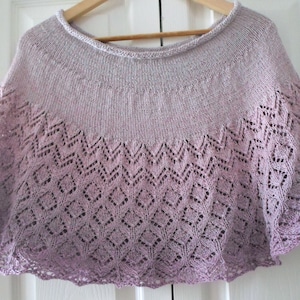 Poncho "Heraklion" Rosa med Glitter - Poncho med Spetskant - Storlek Medium