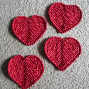 Crochet Heart Coaster - Decoration for Valentine&#39;s Day