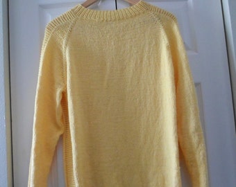 Top-Down Sweater - Hand Knitted Raglan Sweater - Women's Size XL