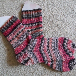 Chaussettes tricotées à la main - Chaussettes en laine - Taille 9 US femmes / 7,5 US hommes