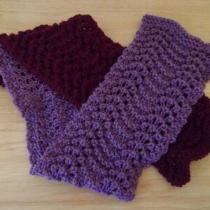 Schal - Zweifarbiger Handgestrickter Schal - Medium Large