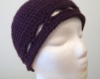 Hat - Crochet Clochet for Spring - Color Eggplant