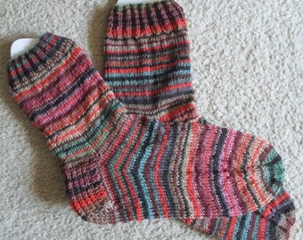 Hand Knit Socks - Made of Wool mix - Size XL - 10.5 US Women / 9 US Men