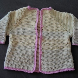 Cardigan - Crochet Baby Cardigan for Baby Girl 18-24 Month