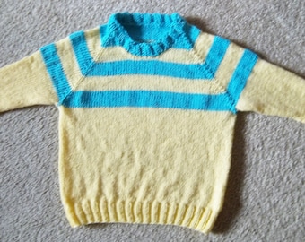 Sweater - Hand Knitted Raglan Sweater for 4 year old Children - Boy or Girl
