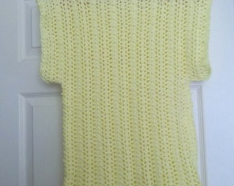 Crochet Tank Top - Scalloped Top - Summer Top for Ladies and Girls Size Medium - Color Yellow