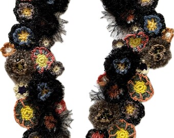 Handmade Garden Crochet Scarf – One of a Kind
