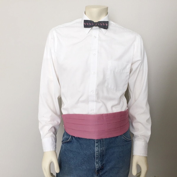 Vintage 1970s Pink Cummerbund Belt Formal-wear Menswear