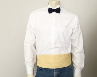 Vintage 1970s Yellow Cummerbund After Six Menswear Formal L XL 36 to 44 VFG