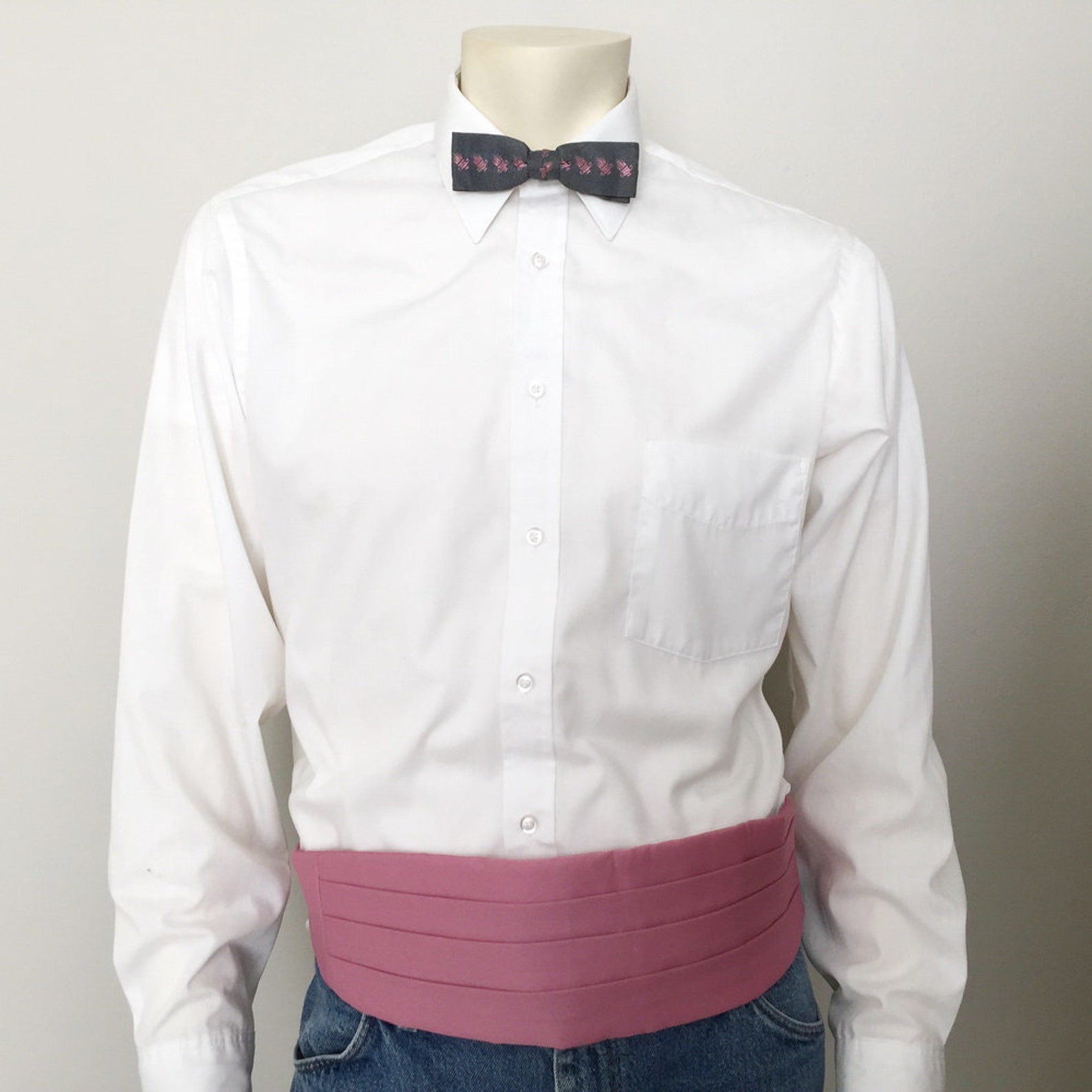 Vintage 1970s Pink Cummerbund Belt Formalwear Menswear Etsy