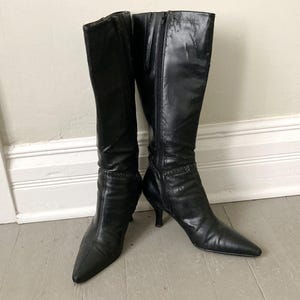 Y2k Black Boots - Etsy