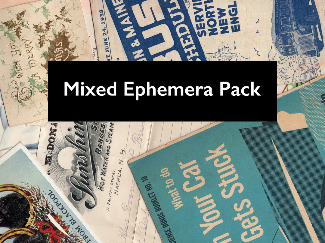 Mixed LOT 30 Pcs of VINTAGE EPHEMERA Paper Grab Bag Antique Estate Junk ...