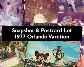 Lot of Original Vintage Snapshots 1977 Disney & Florida Vacation found estate photos 1970s americana Orlando busch circus sea world kodak