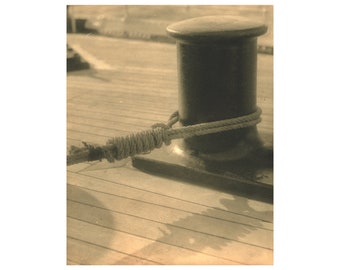 Vintage 1930s Photograph Ship's Rope on a Bollard Original Silver Gelatin Print by Arthur K Solomon (Protégé of Alfred Stieglitz)