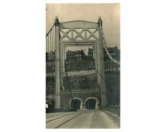 Vintage 1930s Photo Pittsburgh PA South Tenth Street Bridge Original Silver Gelatin Print by Arthur K Solomon (Protégé of Alfred Stieglitz)