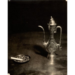 Vintage 1930s Photograph Still Life Turkish Teapot/Cigarette Original Silver Gelatin Print by Arthur K Solomon Protégé of Alfred Stieglitz image 1
