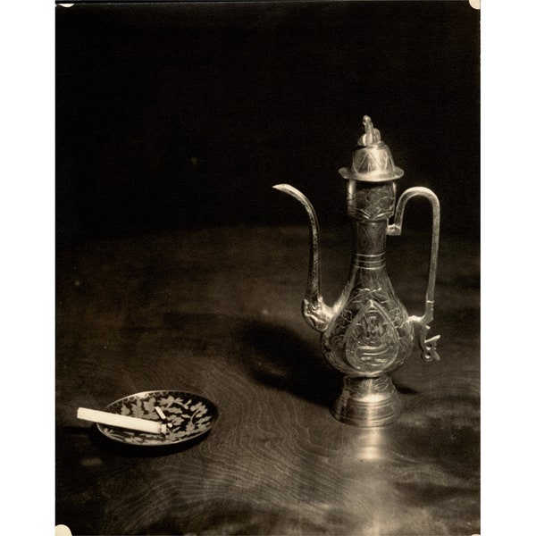 Vintage 1930s Photograph Still Life Turkish Teapot/Cigarette Original Silver Gelatin Print by Arthur K Solomon (Protégé of Alfred Stieglitz)