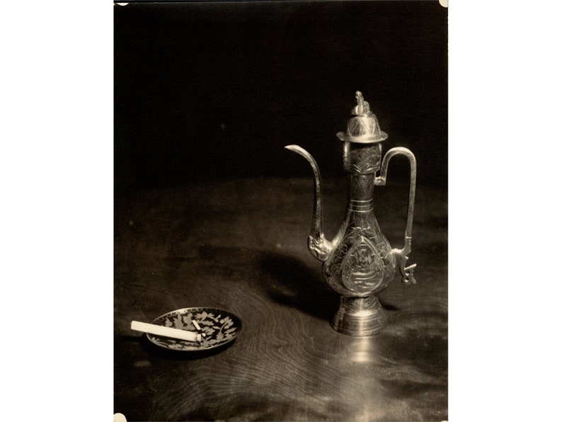 Vintage 1930s Photograph Still Life Turkish Teapot/Cigarette Original Silver Gelatin Print by Arthur K Solomon Protégé of Alfred Stieglitz image 1