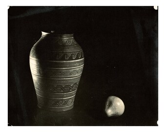 Vintage 1930s Photograph Still Life Egyptian Vase/Fruit Original Silver Gelatin Print by Arthur K Solomon (Protégé of Alfred Stieglitz)