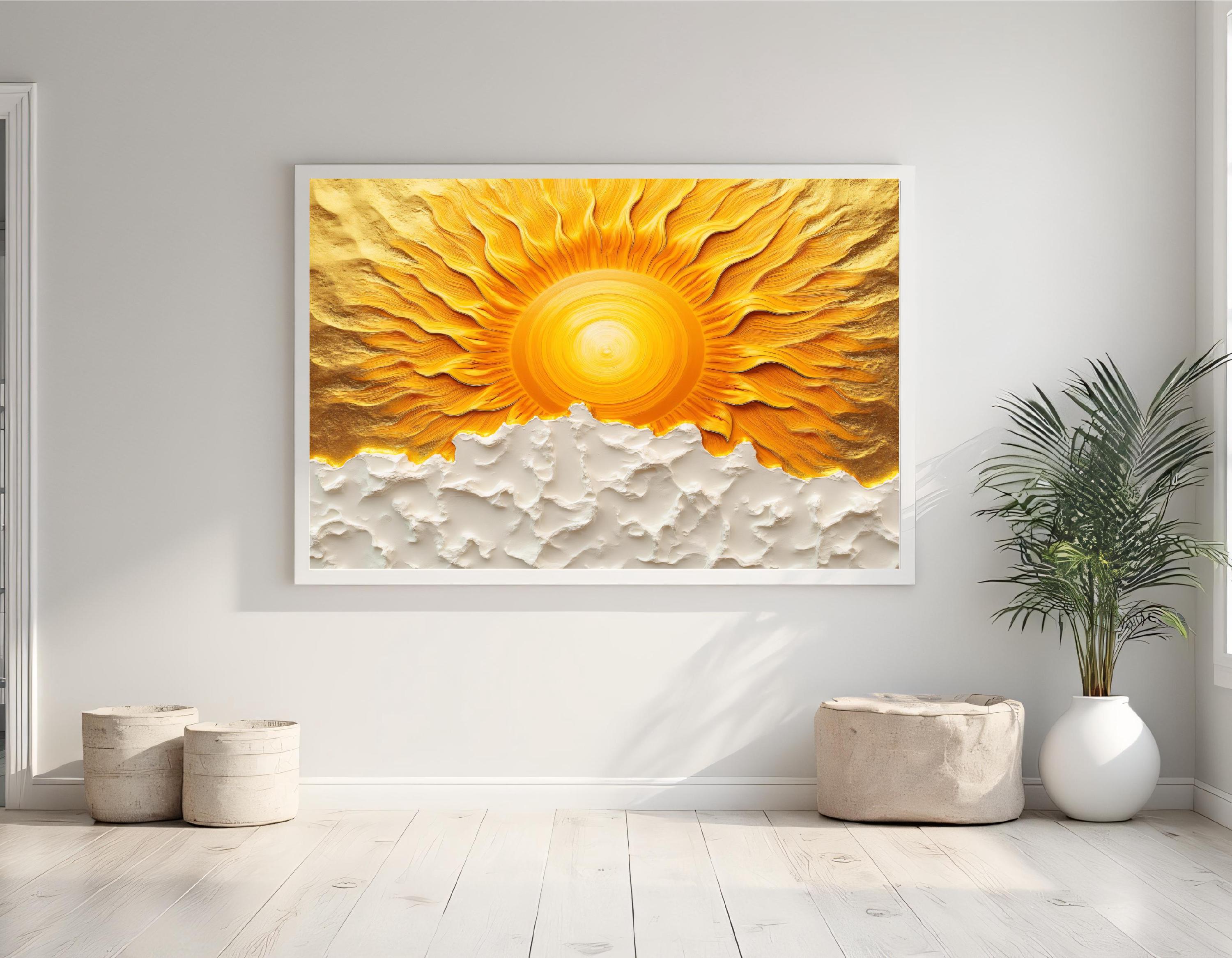 Modern Majestic Sun Digital Print, Abstract Sun Canvas, Sun Wall Art ...
