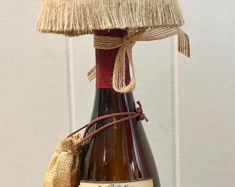 Handcrafted wine bottle lamp