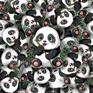 Adesivo de panda adorável, decalque de vinil de panda fofo comendo bambu, perfeito para amantes de animais, laptops, garrafas de água e diários, presente de adesivo