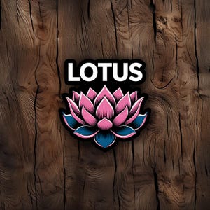Adesivo fiore di loto - Adesivo in vinile rosa e blu vibrante per computer portatili, bottiglie d'acqua, decorazioni per la meditazione, regali per lo yoga, adesivi spirituali