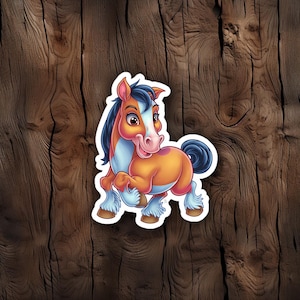 Adorable Horse Sticker, Playful Pony Vinyl Decal, Horse Lovers, Laptops, Water Bottles & Journals, Equestrian Sticker, Horse Lover Gift