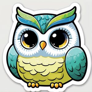 Cute Owl Sticker Pack, Adorable Owl Vinyl Decals, 8-Pack Kawaii Owl Stickers, Perfect for Laptops, Water Bottles, Journals & Gifts