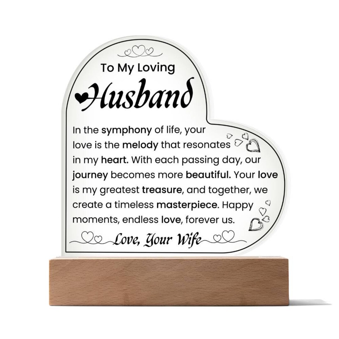 Targa Commemorativa A Forma Di Cuore Per Marito – Doppio Cuore Angraves, Ricordo Speciale - 4