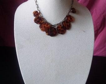 Vintage Necklace and Bangle Set Leopard print