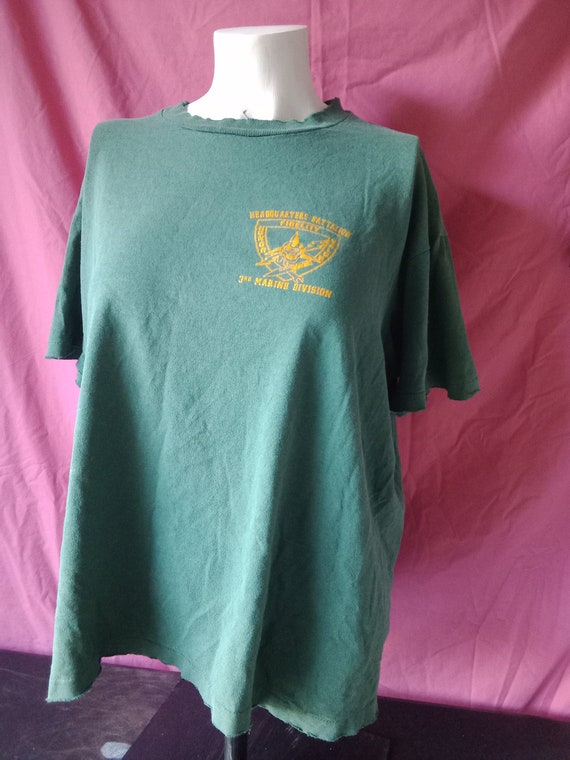 Vintage Marine Graffic Tee Marathon Okinawa Japan 