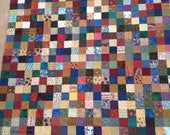Multi Colored Parchwork Squares Quilt Top