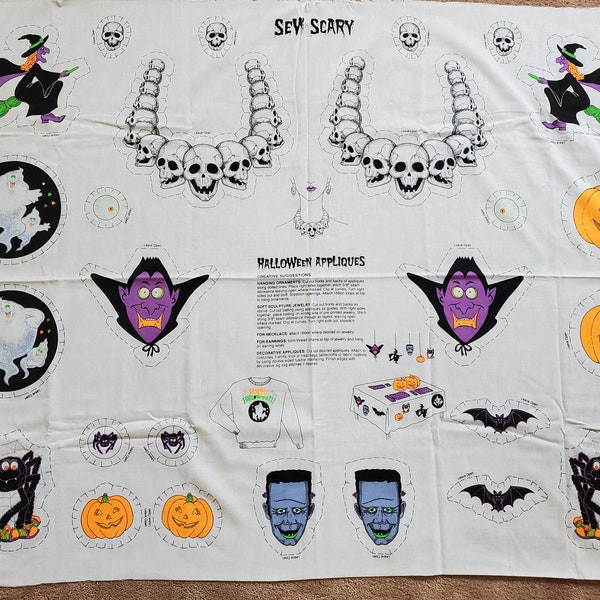 Halloween Sew Scary Applique Panel