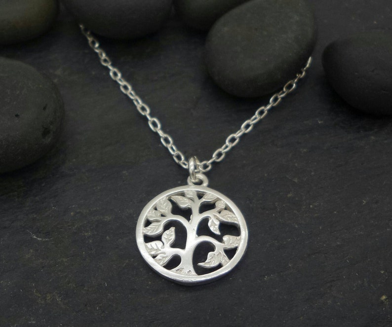 Sterling Silver tree of life Necklace tree of life Necklace spiritual jewelry Silver Bhuddhist Necklace tree Layering Necklace