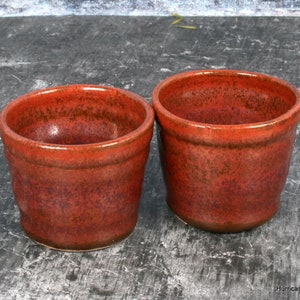 Jigger Shot Glass or Sake Cup in Elegant Copper Glaze, Handmade Stoneware Pottery Bar Ware. image 8